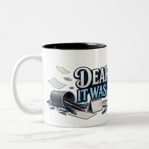 Lustiger Büro-Weihnachtsbecher Zweifarbige Tasse