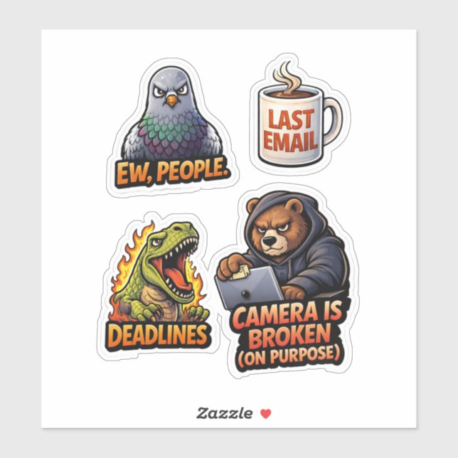 Lustiger Büro-Wut-Aufkleber-Set Aufkleber (Blatt)