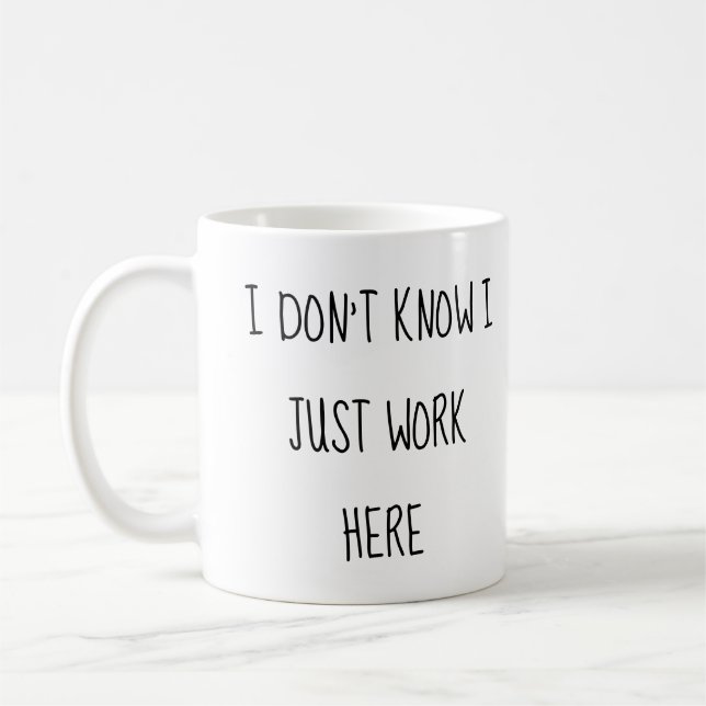 Lustiger Büroarbeitsbecher Firmengeschenk Mitarbei Kaffeetasse (Links)