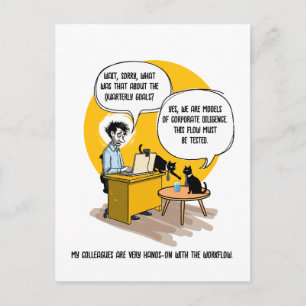 Lustiger Bürokatzen-Humor-Kollegen-Geschenk-Arbeit Postkarte