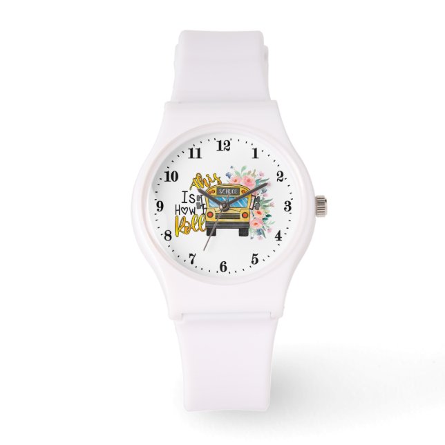 Lustiger Busfahrer Roll Wortkunst  Armbanduhr (Vorderseite)