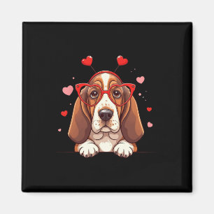 Lustiger Bysset Hound Kopfband Herz Valentinstag D Magnet