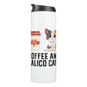 Lustiger Calico-Katzencafe  Thermosbecher