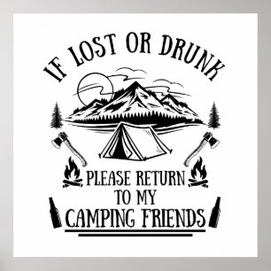 Lustiger Camper-Slogan Camping-Trink-Sprüche Poster