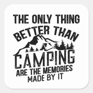 Lustiger Camper-Slogan Sommer-Camping-Zitate Quadratischer Aufkleber