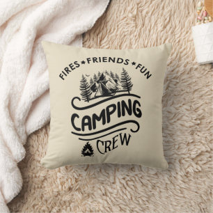 Lustiger Camping-Crew-Slogan Camper-Freunde Kissen