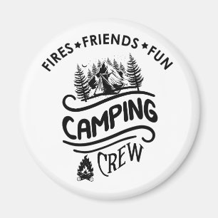Lustiger Camping-Crew-Slogan Camper-Freunde Magnet