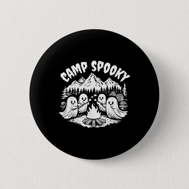 Lustiger Camping-Geist-Camp Gruseliger Summerween  Button (Vorderseite)