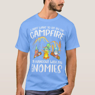 Lustiger Camping-Gnom-Treff mit meinen Gnomies am T-Shirt