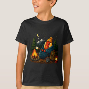 Lustiger Camping-Hotdog-Cartoon-Wurst-Camper T-Shirt