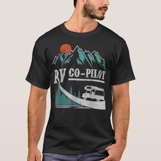 Lustiger Camping-RV-Copilot Roadtrip T-Shirt (Vorderseite)