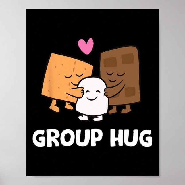 Lustiger Camping-S'mores-Gruppenumarmung Süße S'mo Poster (Vorne)