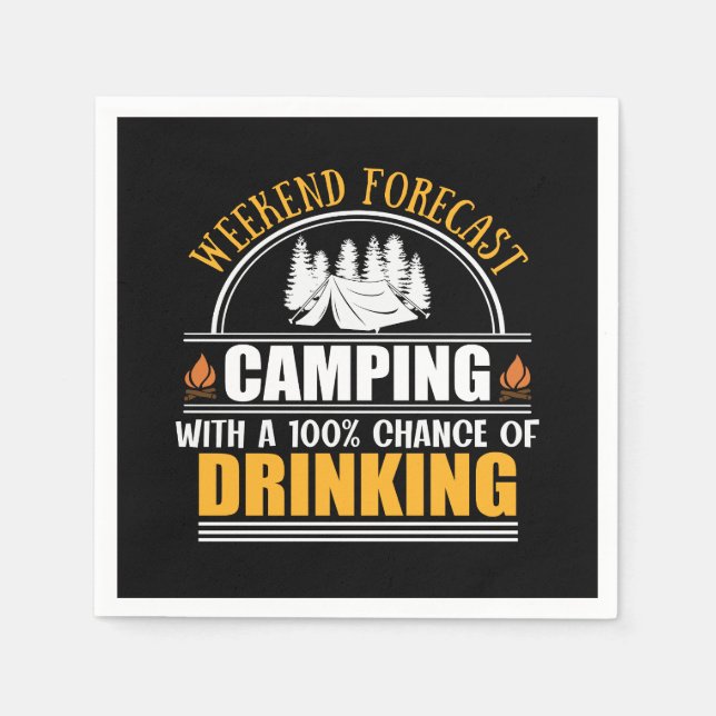 Lustiger Camping-Spruch Serviette (Vorderseite)