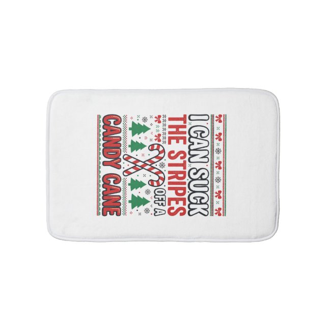 Lustiger Candy Cane Weihnachtspullover Badematte (Vorderseite)