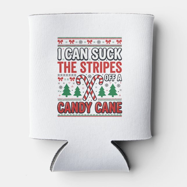 Lustiger Candy Cane Weihnachtspullover Dosenkühler (Vorderseite)