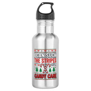 Lustiger Candy Cane Weihnachtspullover Edelstahlflasche