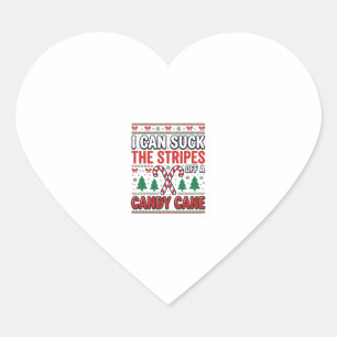 Lustiger Candy Cane Weihnachtspullover Herz-Aufkleber