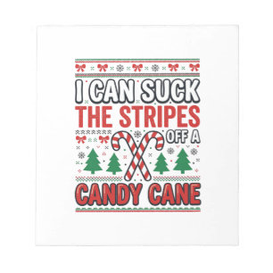 Lustiger Candy Cane Weihnachtspullover Notizblock