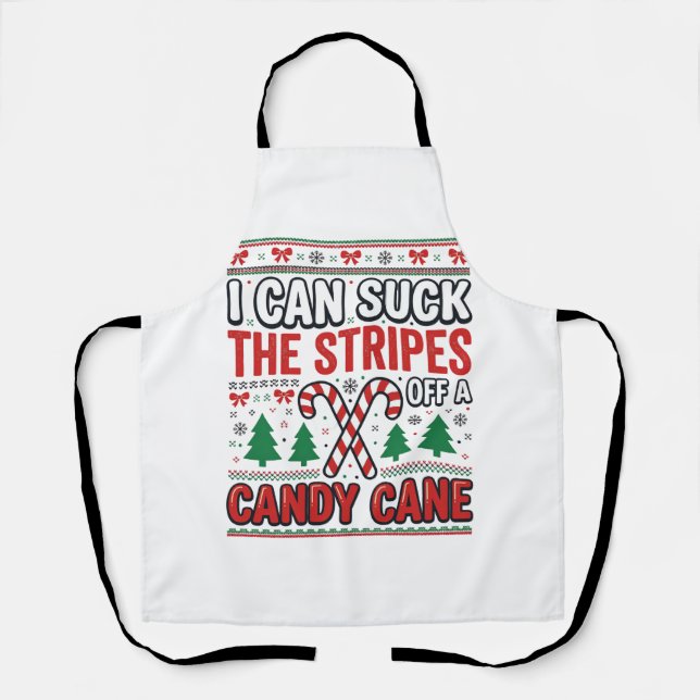Lustiger Candy Cane Weihnachtspullover Schürze (Vorderseite)