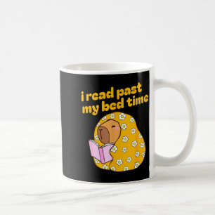Lustiger Capybara-Buchliebhaber-Bibliothekar liest Kaffeetasse