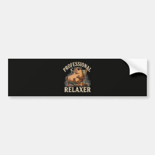 Lustiger Capybara-Professioneller Entspanner Autoaufkleber