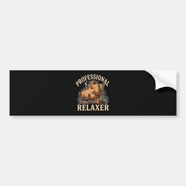 Lustiger Capybara-Professioneller Entspanner Autoaufkleber (Vorne)