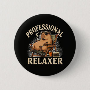 Lustiger Capybara-Professioneller Entspanner Button