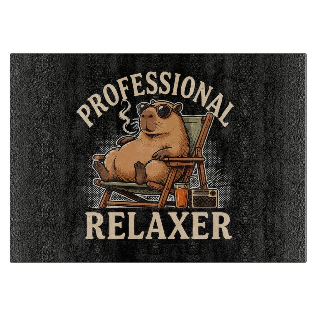 Lustiger Capybara-Professioneller Relaxer Schneidebrett (Vorderseite)