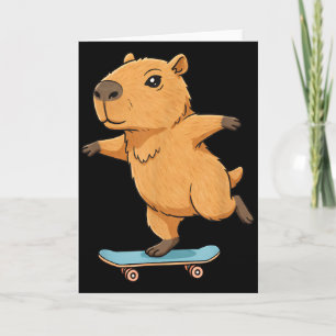 Lustiger Capybara Skater Skateboard Ballerina Zoo  Karte