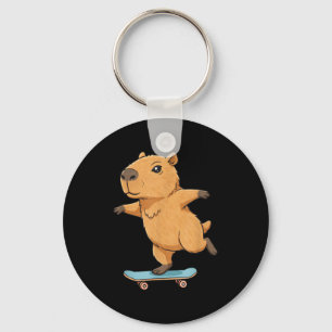 Lustiger Capybara Skater Skateboard Ballerina Zoo  Schlüsselanhänger
