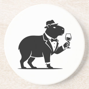 Lustiger Capybara-Weinglas Minimalist Modern Getränkeuntersetzer