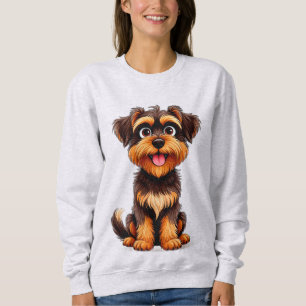 Lustiger Cartoon Belgischer Griffon Hundegesicht S Sweatshirt
