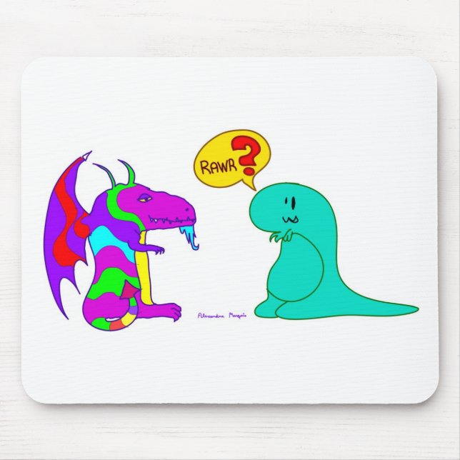 Lustiger Cartoon Dinos niedlicher Mousepad (Vorne)