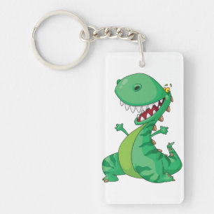 Lustiger Cartoon-Dinosaur brüllender T-Rex Schlüsselanhänger