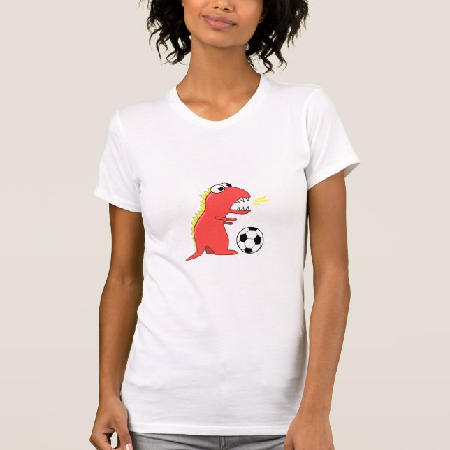 Lustiger Cartoon-Dinosaurier, der der T-Shirt (Vorderseite)