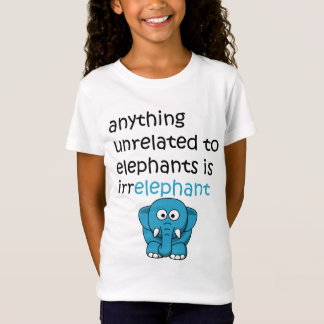 Lustiger Cartoon-Elefant-Text T-Shirt