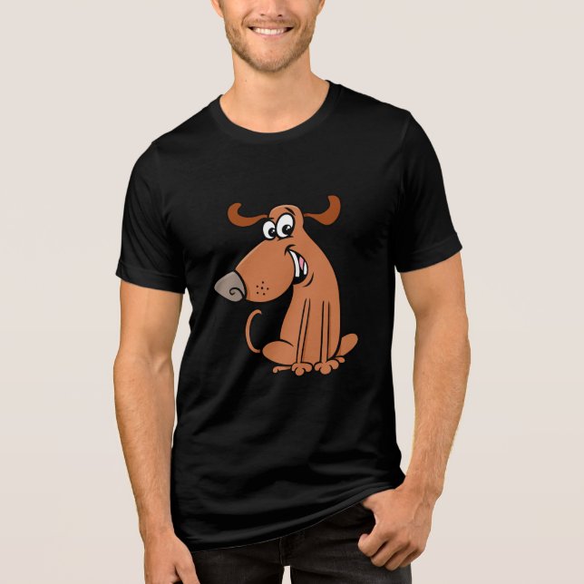 Lustiger Cartoon-Hund Tri-Blend Shirt (Vorderseite)