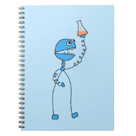 Lustiger Cartoon-Roboter-ChemieGeek Notizblock