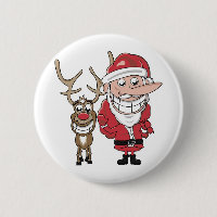 Lustiger Cartoon Sankt und Rudolph