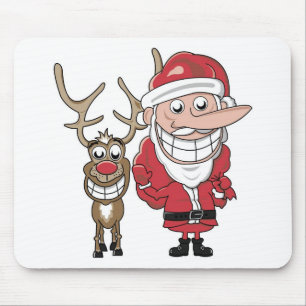 Lustiger Cartoon Sankt und Rudolph Mousepad