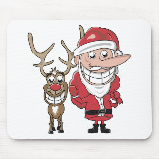 Lustiger Cartoon Sankt und Rudolph Mousepad
