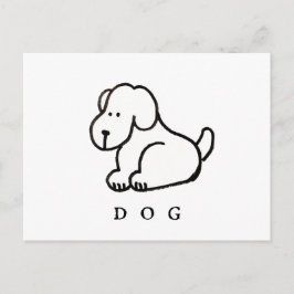 Lustiger Cartoon sitzender Hund Postkarte
