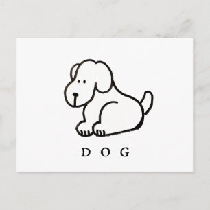 Lustiger Cartoon sitzender Hund Postkarte