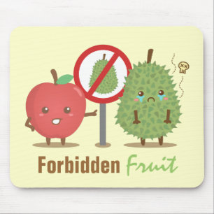 Lustiger Cartoon, Verbotene Frucht, Apfel und Duri Mousepad