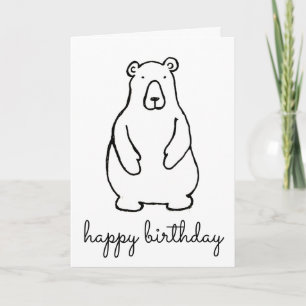 Lustiger Cartoon Weißer Eisbär Alles Gute zum Gebu Karte