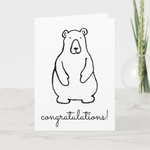 Lustiger Cartoon Weißer Eisbär Gratulation Karte