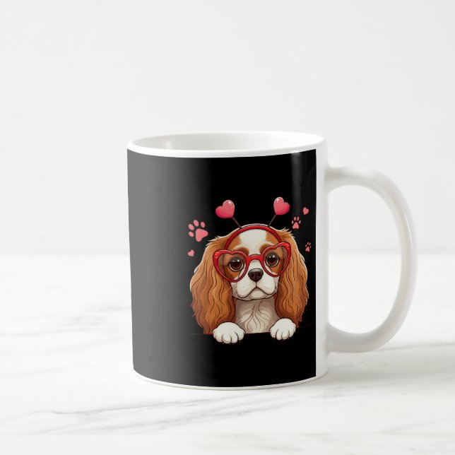 Lustiger Cavalier King Charles Spaniel Herz Kopf V Kaffeetasse (Rechts)