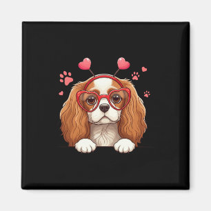 Lustiger Cavalier King Charles Spaniel Herz Kopf V Magnet