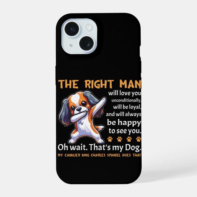 Lustiger Cavalier King Charles Spaniel Hund iPhone 15 Hülle (Rückseite)