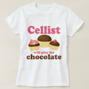Lustiger Cello-Schokoladen-Entwurf T-Shirt